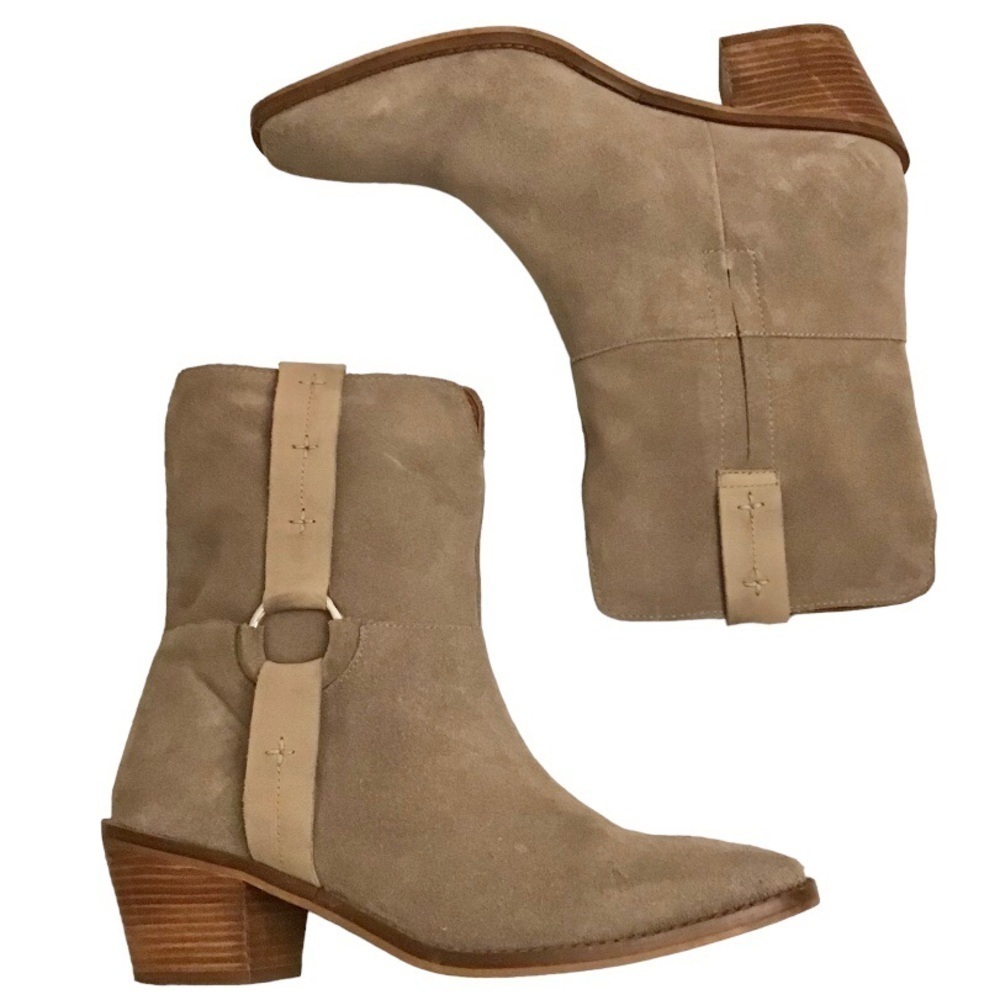 Lucky Brand 9.5 Kamaree Boots Ankle Women’s Western Prairie Taupe Beige